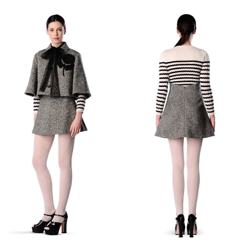 RED VALENTINO wool mini skirt size 38
